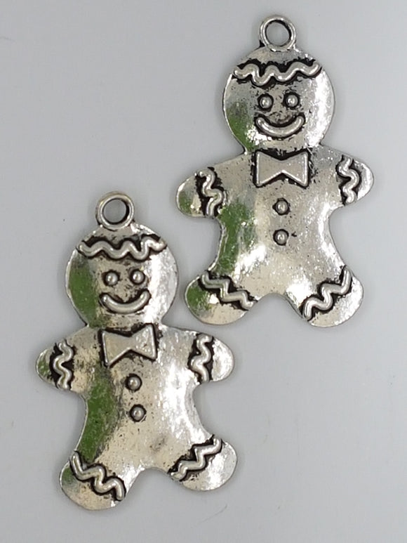 XMAS CHARM - SNOWMAN - ANT. SILVER