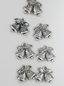 XMAS CHARM - BELLS - ANT. SILVER