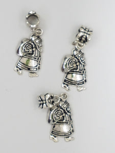 XMAS CHARM - SNOWMAN - ANT. SILVER