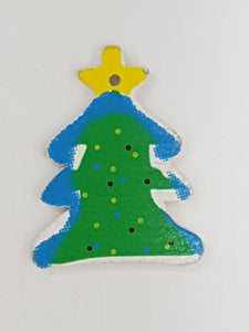 XMAS CHARM - TREE - GREEN/BLUE/YELLOW STAR