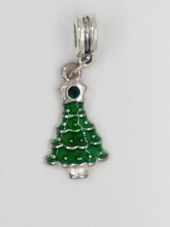 XMAS CHARM - TREE - ENAMEL - GREEN
