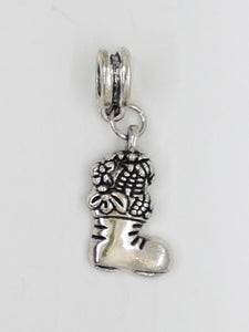 XMAS CHARM - SANTA SACK 1- TIB STYLE ANT. SILVER