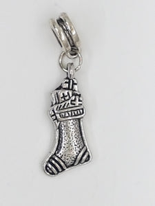 XMAS CHARM - SANTA SACK 2- TIB STYLE ANT. SILVER
