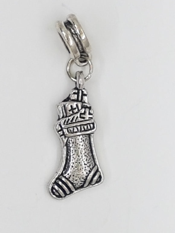 XMAS CHARM - SANTA SACK 2- TIB STYLE ANT. SILVER