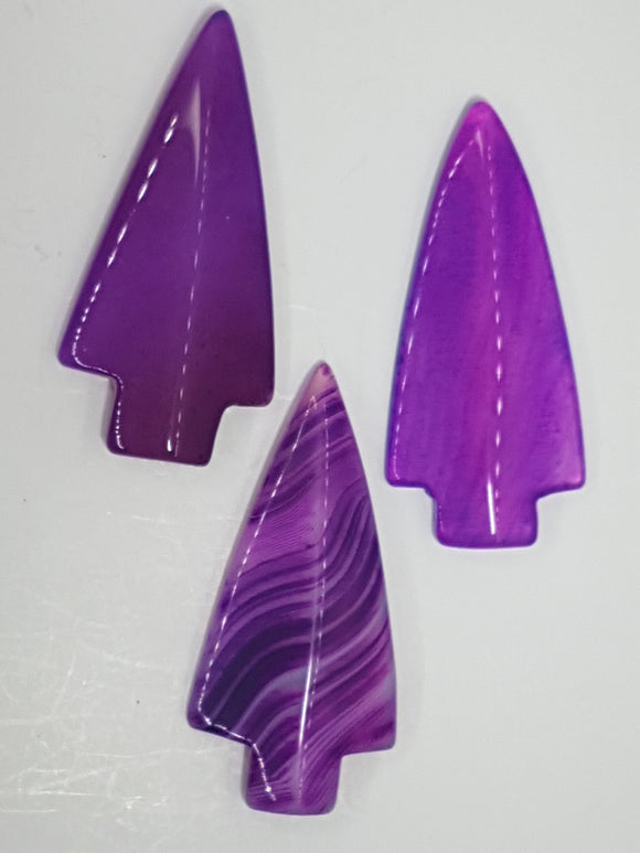 CABOCHONS 42-47 x 21-22MM ARROWHEAD NATURAL AGATE
