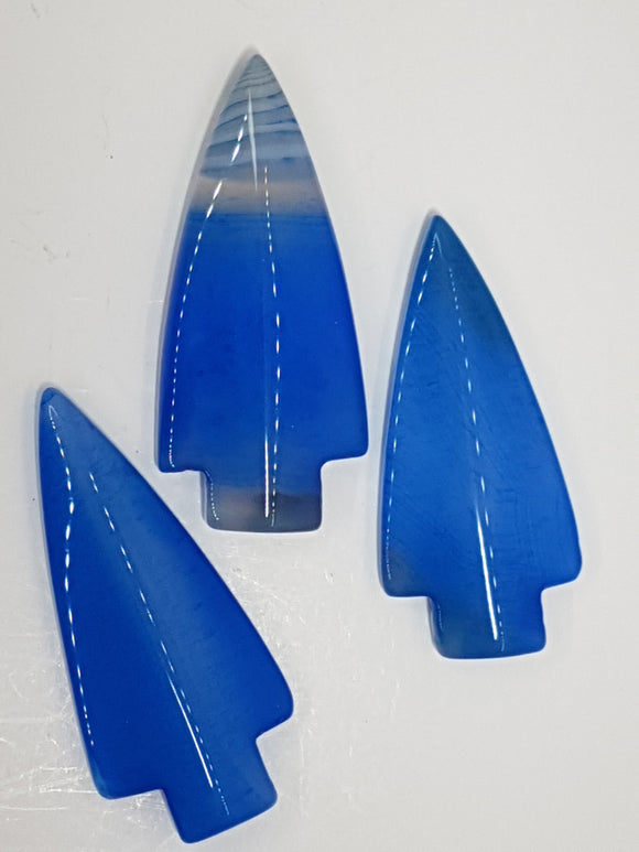 CABOCHONS 42-47 x 21-22MM ARROWHEAD NATURAL AGATE