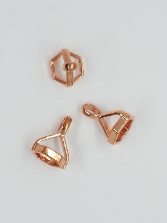 BAIL HANGER - HOLLOW - ROSE GOLD - 16 X 12.5 X 11MM HEXAGON