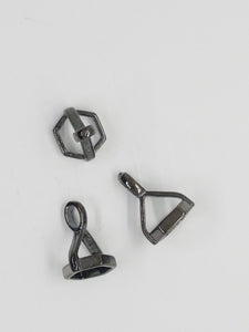 BAIL HANGER - HOLLOW - GUNMETAL - 16 X 12.5 X 11MM HEXAGON