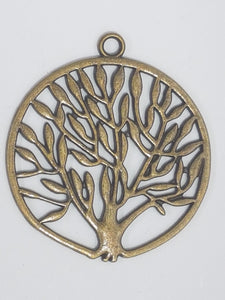 CHARMS - TREES - 42 X 39MM ROUND- ANTIQUE BRONZE COLOUR