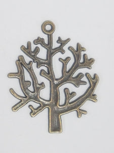 CHARMS - TREES - 32 X 27MM ROUND- ANTIQUE BRONZE COLOUR