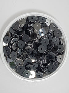 METAL - 8X2MM SILVER/GUNMETAL DISC/HEISHI BEADS