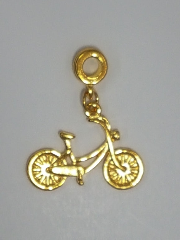 CHARMS - BICYCLE WITH BAIL- GOLD COLOUR