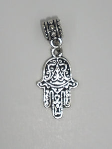 CHARMS - HAMSA WITH BAIL- ANTIQUE SILVER COLOUR