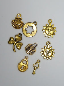 CHARMS - MIXED- ANTIQUE GOLDEN COLOUR