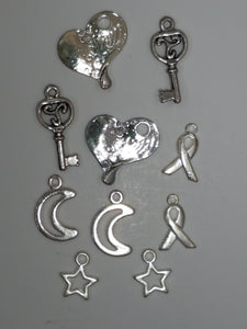 CHARMS - MIXED- ANT. SILVER & SILVER COLOUR