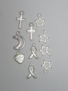 CHARMS - MIXED- ANT. SILVER & SILVER COLOUR