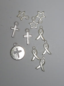 CHARMS - MIXED- ANT. SILVER & SILVER COLOUR