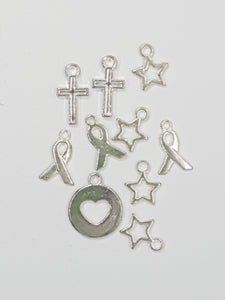 CHARMS - MIXED- ANT. SILVER & SILVER COLOUR