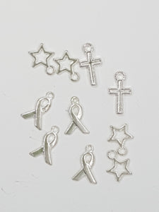 CHARMS - MIXED- ANT. SILVER & SILVER COLOUR