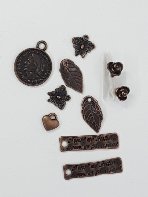 CHARMS - MIXED- COPPER COLOUR