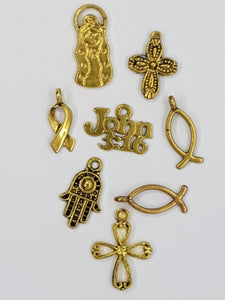 CHARMS - MIXED- ANTIQUE GOLDEN COLOUR