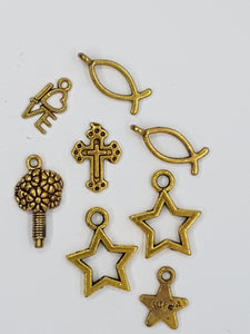 CHARMS - MIXED- ANTIQUE GOLDEN COLOUR