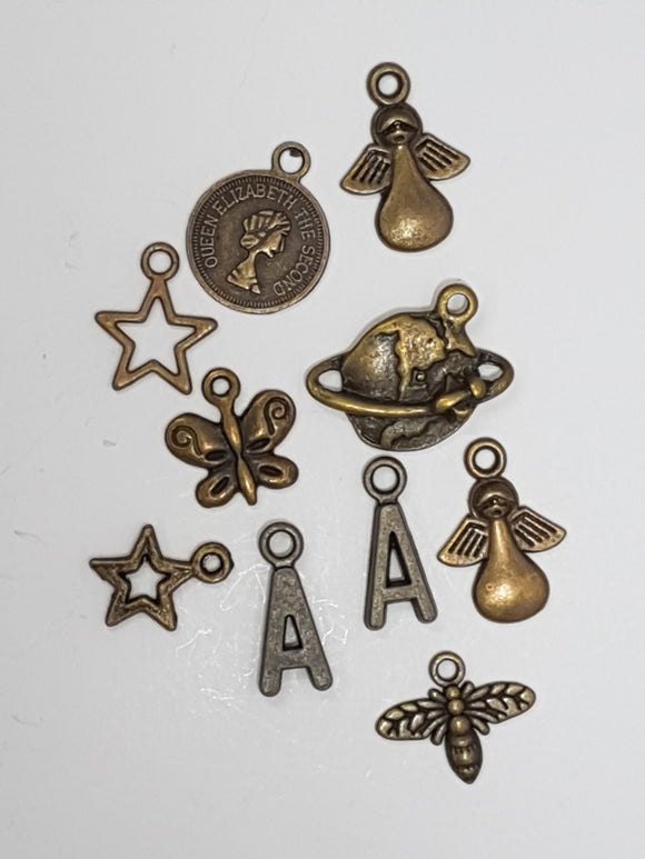 CHARMS - MIXED- ANTIQUE BRONZE COLOUR