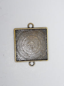 CABOCHON CONNECTOR SETTING - 35x27x2MM - ANTIQUE BRONZE