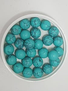 9-11MM SYNTHETIC DYED TURQUOISE NO HOLE BEADS