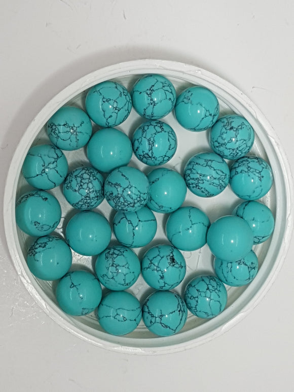 9-11MM SYNTHETIC DYED TURQUOISE NO HOLE BEADS