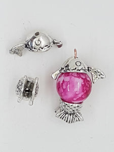 CHARMS - FISH- ANTIQUE SILVER COLOUR