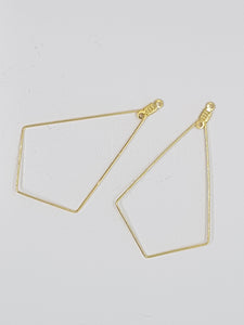 EAR/PENDANT BASE - 57 X 33MM SS GEOMETRIC GOLDEN COLOUR
