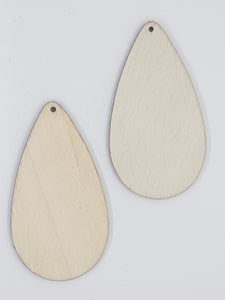 EAR/PENDANT BASE - 63 X 34MM TEARDROP WOODEN BLANK