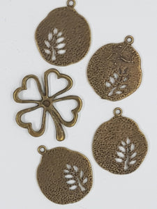 CHARMS -LEAVES - ANT. BRONZE COLOUR