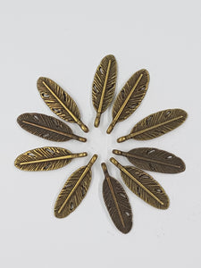 CHARMS -FEATHERS - ANT. BRONZE COLOUR