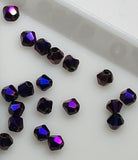 BICONES - 3MM GLASS FACETED ELECTROPLATED BEADS - PURPLE