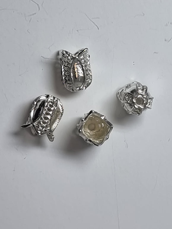 BEAD CAPS - SILVER COLOUR - 12MM X 8MM