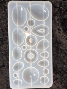 RESIN MOULD - ROUND, OVAL & TEARDROP - 18.8 X 9.3 X 1.2CM