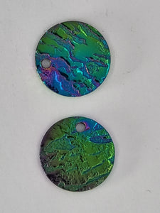 12 X 1MM VACUMM PLATED COIN BEADS - RAINBOW