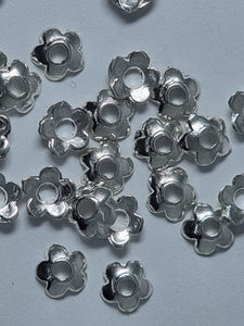 BEAD CAPS - SILVER COLOUR - 6MM