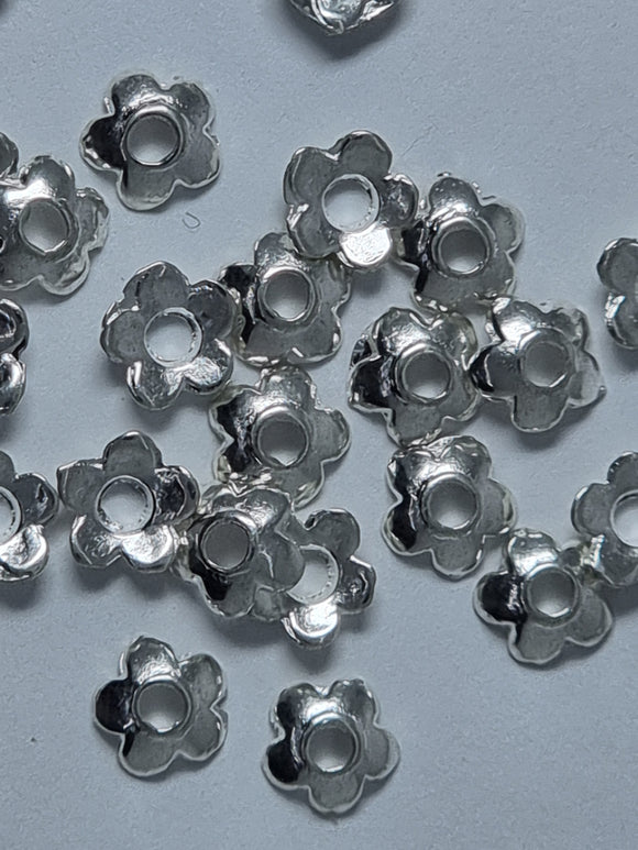 BEAD CAPS - SILVER COLOUR - 6MM