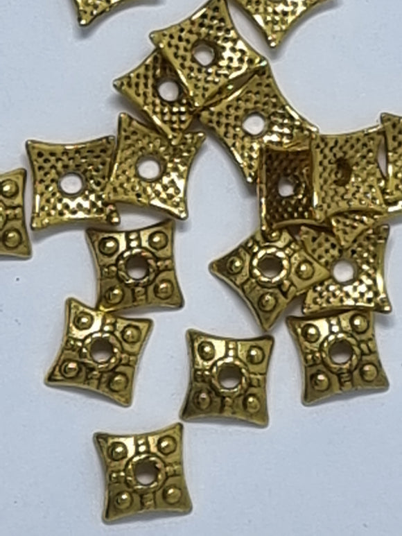 BEAD CAPS - ANTIQUE GOLD COLOUR - 7MM