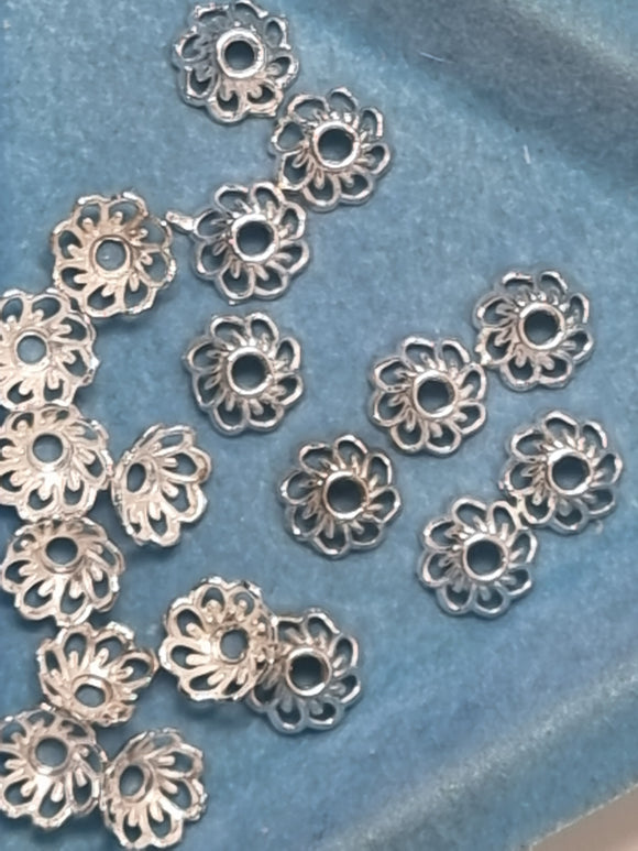 BEAD CAPS - SILVER COLOUR - 8-9MM