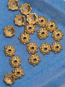 BEAD CAPS - GOLDEN COLOUR - 8-9MM