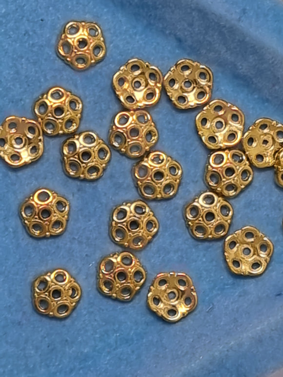 BEAD CAPS - GOLDEN COLOUR - 8-9MM