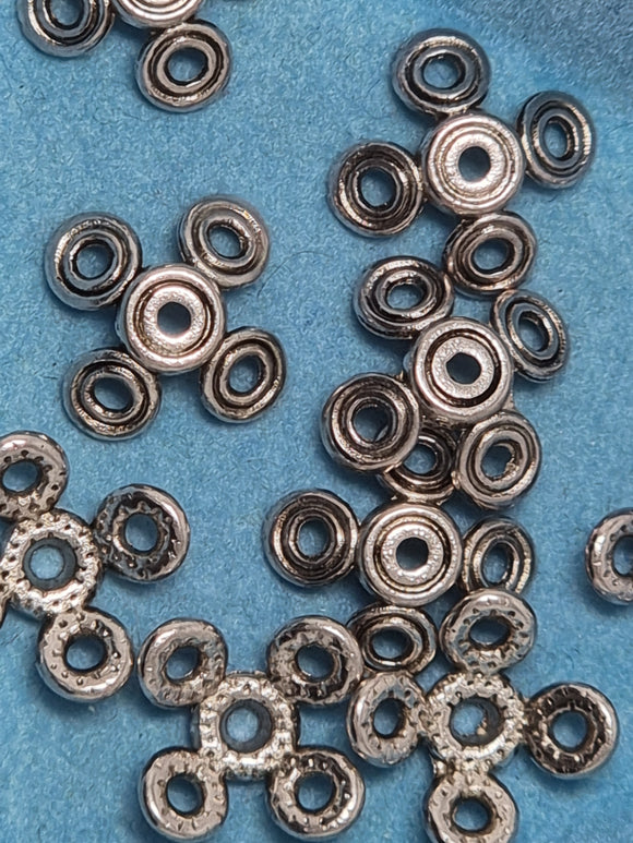 BEAD CAPS - ANTIQUE SILVER COLOUR - 12MM