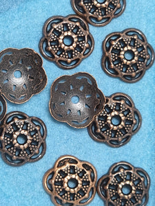 BEAD CAPS - COPPER COLOUR - 12MM