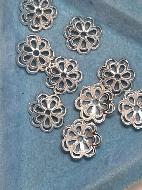 BEAD CAPS - SILVER COLOUR - 14MM
