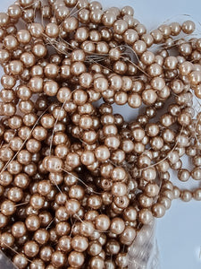 10MM GLASS ROUND PEARLS - BURLY WOOD
