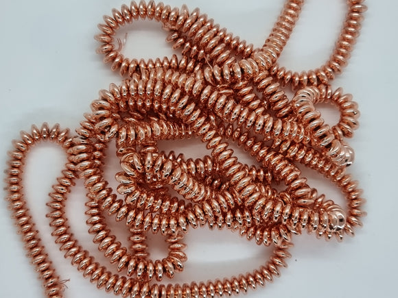 METAL - 8X3MM ROSE GOLD PLATED COLOUR DISC/HEISHI BEADS